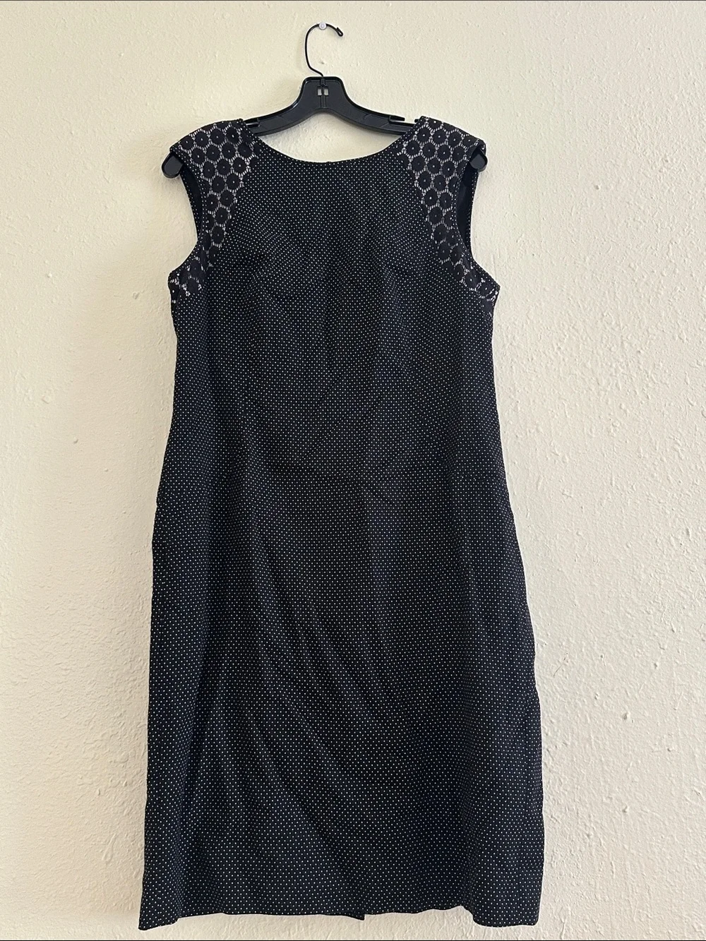 Sleeveless Black Polka Sheath Dress EUC